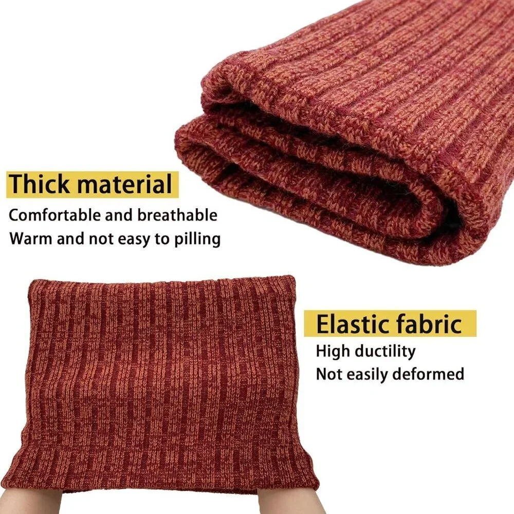 Men's Dark Red Winter Thermal Fleece Neck Warmer Windproof Face Cover Ski Mask